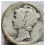 1921-D Mercury Dime F Semi Key Date