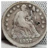 1857 Liberty Seated Half Dime