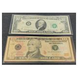 (2) $10 Star Notes: 1969A, 2004A