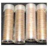 (4) BU Rolls Wheat Cents: