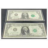 (2) $1 FR Star Notes Unc. 1963A, 2003A