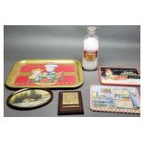 Milk Bottle, Campbells Tray, Stamp Plaque & More