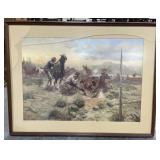 C.M. Russell Framed Cowboy Print