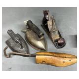 Sat Irons, Shoe Form & Wood Plane