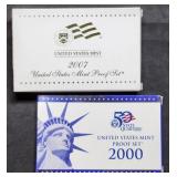 2000 & 2007 US Mint Proof Sets Mint in Box