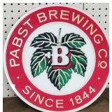 16" Pabst Brewing Glass Sign