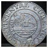 1776 Pewter Continental Fugio Dollar Replica Coin