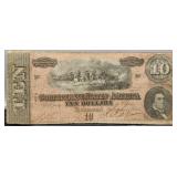 1864 Confederate $10 Note