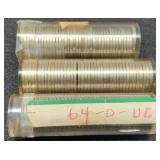 (3) Rolls Jefferson Nickels: