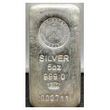 (5) Troy Oz. Silver Bar Sold By The Ounce