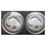 (2) 1 Troy Oz. Silver Buffalo/Indian Rounds