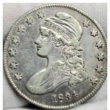 1834 Capped Bust Half Dollars XF