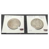 (2) Barber Half Dollars: