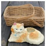 Longaberger Basket & Pottery Cat