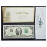 Gem Crisp 2003 $2 FRN Banknote in Folio