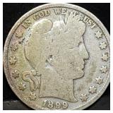 1899 Barber Silver Half Dollar