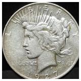 1927-D Peace Silver Dollar, Better Date