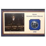 1968 S Proof Kennedy Half Dollar on Display Card