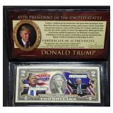 Donald Trump Genuine $2 Bill Commemorative