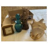 Art Glass, Large Shell, Travel Clock