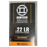 500 rnds GemTech .22LR Subsonic Match Ammo