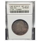 1809 Slab Capped Bust Half Dollar ANACS VG8