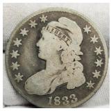 1833 Capped Bust Half Dollar VG