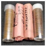 (4) Rolls Wheat Cents: