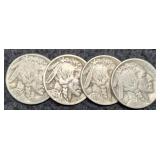 (4) Buffalo Nickels: