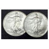 (2) 1993 Silver Eagles BU