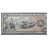 1914 Mexico Provisional 1 Peso Banknote Nice