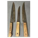 3 Old Hickory Butcher Knives