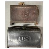 2 Vintage US Military Leather Ammo Holders