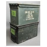 (2) Military Ammo Boxes 6"x7"