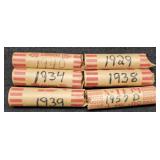 (6) Rolls Wheat Cents: