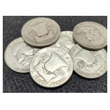 (6) Franklin Half Dollars: