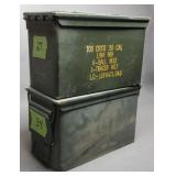 (2) Military Ammo Boxes 6"x7"x11"