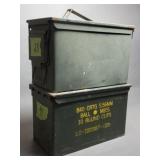 (2) Military Ammo Boxes 6"x7"