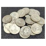 (22) Silver Washington Quarters