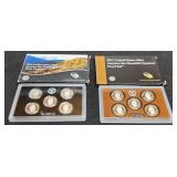 (2) 5 Coin Quarter Proof Sets: 2012, 2014