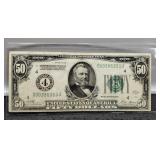 1928 $50 FR Note "Redeemable In Gold" XF