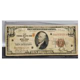 1929 $10 National Currency Note "New York"