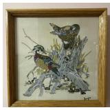 19 1/2" Square Embroidered Framed Decor