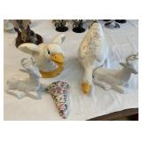 Wall Pocket, Deer & Goose Figurines