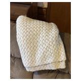 Crocheted Beige Afghan/Blanket