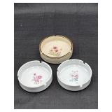 Vintage Floral Ashtrays