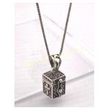 Necklace, Sterling Silver Prayer Box Pendant