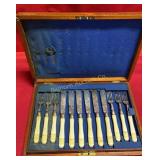 Antique Cutlery Set 12pc Silve Plate