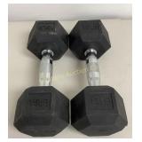 15lb Hex Dumbbells Rubber Coated  2pc lot