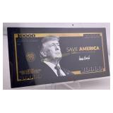 Trump $10,000 Novelty Currency Save America